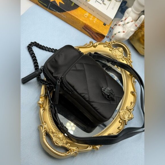 🆕 KURT GEIGER LONDON 🧿 NWOT Recycled Nylon XBody Bag Black Drench *NOCOINPURSE - Picture 10 of 15